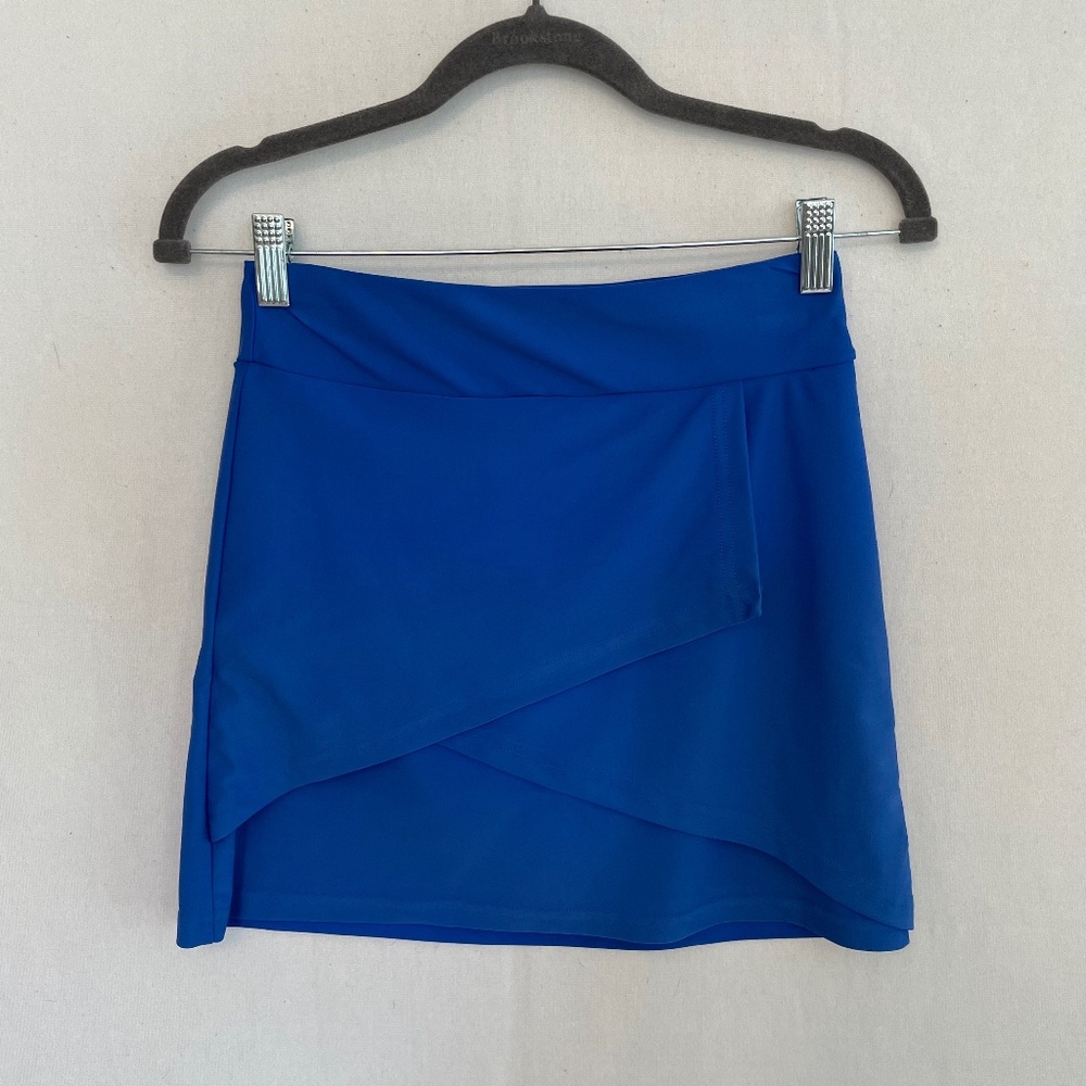 TZU TZU Women's XS Charlotte Royal Blue Pull On Tennis Golf Skort Tiny Flaw